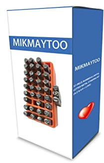 MIKMAYTOO 37-Piece Number & Capital Letter Stamp Set (A-Z & 0-9 + Love) Punch Perfect for Imprinting Metal, Plastic, Wood, Leather (6mm)