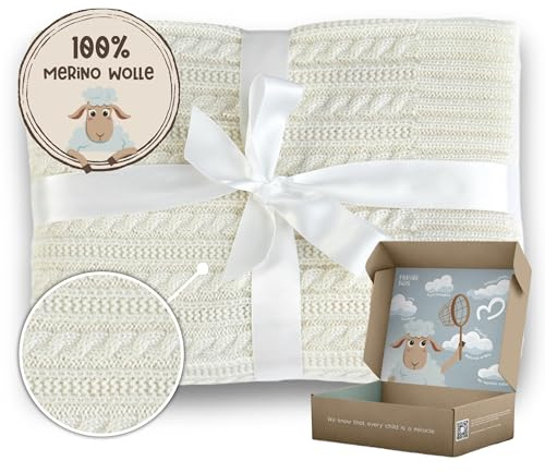 MIRARI Manta para Bebé de Lana de Merino 100% - 75 x 100 cm - Equipamiento Inicial para Recién Nacidos - Manta para Cochecito - Regalo