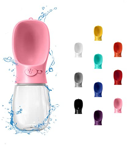 WePet Portable Dog Water Bottle, 12 OZ, Leak Proof Puppy Water Dispenser with Drinking Feeder for Pets Outdoor Walking, Hiking, Travel, Food Grade Plastic