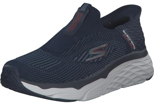 Skechers Men's Max Cushioning Slip-ins - Athletic Slip-on Running Walking Shoes with Memory Foam, Navy, 8