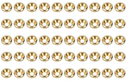 50 Pièces Rondelles à Finition Fraisée Rondelle à Vis à Tête Fraisée CNC Joint à Tête Plate en Cuivre pour Fournitures Industrielles (M4)