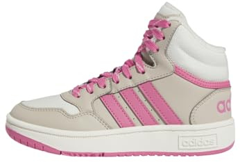 adidas Unisex - Bambini Hoops Mid 3.0 Shoes Kids, Wonder Beige / Pink Fusion / Off White, 36 2/3 EU