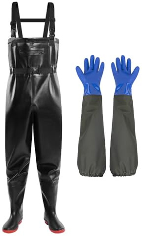 Aikelai Chest Waders for Men Waterproof Fly Fishing Waders with Long Rubber Gloves, Insulated Duck Hunting Waders (UK11/EU45)
