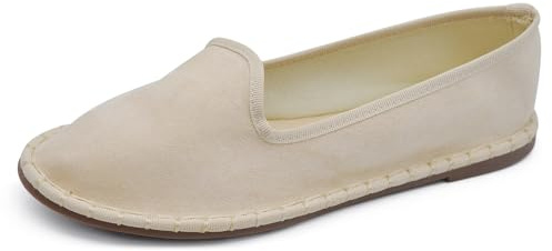IF Fashion Ballerine Friulane Scarpe Veneziane da Donna in Velluto Sintetico 608 Beige N.36