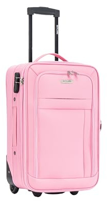 20 Cabin Carry On Suitcase Super Lightweight Luggage 20% Expandable 2 Wheel Soft Shell Luggage with Built in Combination Lock for All Airlines EasyJet Ryanair British Airways 55x35x20