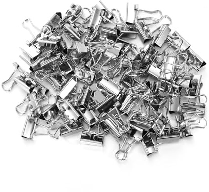80 mollette pieghevoli in metallo, clip per rilegatura, piccoli raccoglitori, clip pieghevoli argentate, 19 mm, clip da ufficio, clip a coda di rondine per la conservazione dei documenti in ufficio e