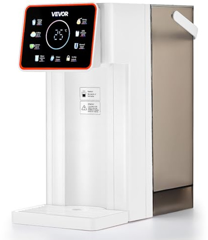 VEVOR Instant-Heißwasserspender, kochend heißer Wasserspender mit 6 einstellbaren Temperaturen & 8 Wassermengen & 3 L abnehmbarem Wassertank, schnelles Aufheizen mit Touchscreen und Kindersicherung
