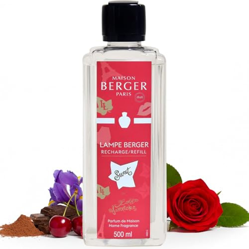 MAISON BERGER – Recharge Lampe Berger Lolita Lempicka Sweet 500 ML – Cacao, Iris, Angélique – Parfum boisé, Floral, musqué – Anti-odeurs – Fabriqué en France