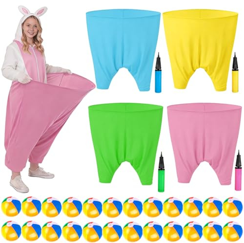 Granny Pants Yard Game,Giant Pants Outdoor Game,Oversized Pants Tossing Game with 24 Bouncy Balls and 4 Pumps Backyard & Outdoor Group Games for Family & Friends Gatherings