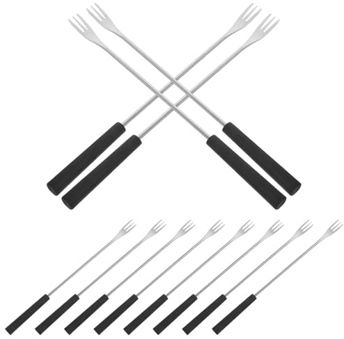 IMIKEYA Tenedores para Fondue de 12 Piezas, Acero Inoxidable Mango de Polipropileno, Aptos para Mojar Chocolate, Frutas y Barbacoa, Utensilios Portátiles para Cocina Doméstica y Camping
