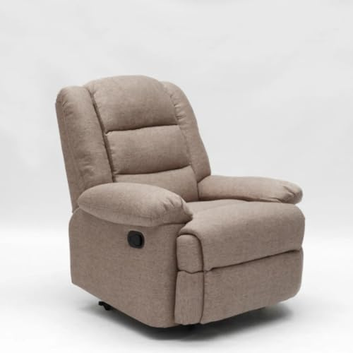 Totò Piccinni Poltrona Relax MAURA reclinabile MANUALE con 4 rotelle in tessuto Beige
