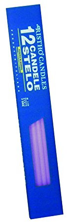 Cereria di Giorgio Risthò Candele Stelo, Cera di paraffina, Viola Chiaro, 0.9 cm, 12 unità