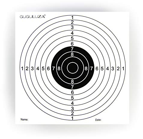 GUGULUZA Packung mit 100 Zielscheiben 14x14cm für Luftgewehr Luftpistole Airsoft