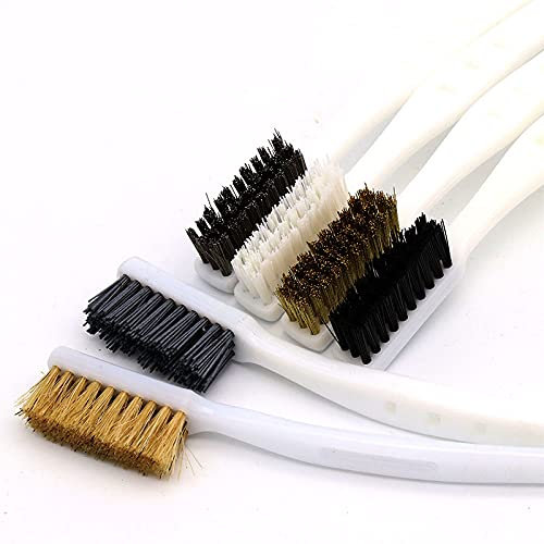 2/6 Stück Reinigungsbürste Kupferdraht Nylon Industriezahnbürste Wenwan Bodhi Nuklearschnitzerei Handrostentfernungswerkzeuge,6er Set,Schwarzes Nylon