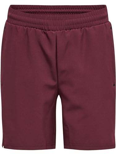 hummel Hmlmove Grid Woven - Pantalones Cortos Unisex para niños, Vino Uva, 128 cm