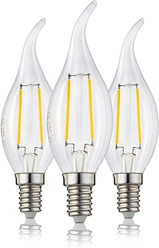 Hellum LED-lampa, 3-pack vindstötljus E14 LED varmvit, 250 lumen, vindstötljus E14 ljuskälla 2 W, motsvarar 25 W ljuskällor, 2700 Kelvin varmvit klar 220513
