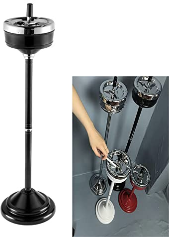 Adjustable Outdoor Standing Ashtray Detachable Floor Stand Ash Tray with Lid Outside Patio Indoor Cool Cigar Ashtrays for Cigarettes, Floor Standing Ashtray for Outdoor Home Office, Easy to Clean
