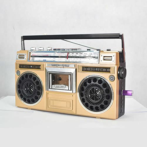LAOJIN Lettore di cassette Bluetooth Boombox stile anni '80 con radio FM/DAB+, registrazione USB e altoparlanti, perfetto per riunioni di famiglia e viaggi!