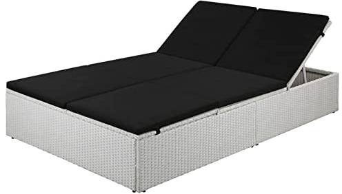 Yolola sonnenliege 2 Personen doppel sonnenliege Gartenliege verstellbar sonnenliege Outdoor Doppelliege Relaxliege Gartenmöbel Liege Strandliege