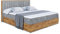 ALTDECOR Boxspringbett mit H3-Matratze (20 cm hoch) mit Bonellfederung + PUR, Topper (4 cm hoch), Polsterbett mit Kopfteil und Bettkasten mit Eiche Holz - LOLLI4-180x200 Grau Samt