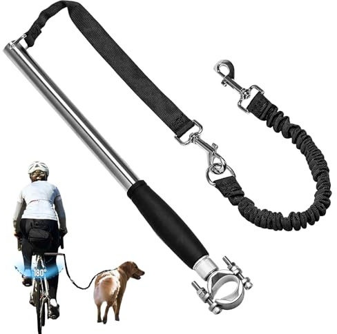 Guinzaglio per Cani da Bicicletta, Bicicletta a cani a Mano Liberai, Guinzaglio da Esercizi, Potente ammortizzazione degli urti, barra rimovibile per cani, per passeggiate, corse