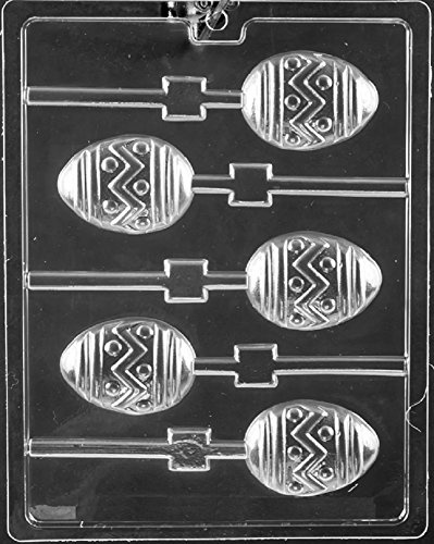 Grandmama's Goodies E481 Zig Zag Egg Easter Lollipop Chocolate Candy Soap Mold with Exclusive Molding Instructions