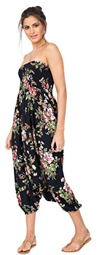 likemary Harem Pants Women 2-in-1 Strapless Jumpsuit - Floral Print