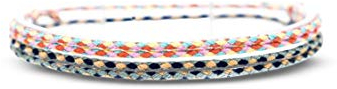 Made by Nami Boho Surfer-Armband 2-er Set Damen & Herren - Handmade Strand Festival Accessoires - 100% Wasserfest & Verstellbar - Freundschaftsarmbänder geflochten Mädchen Stoff-Armband (Blau & Gelb)