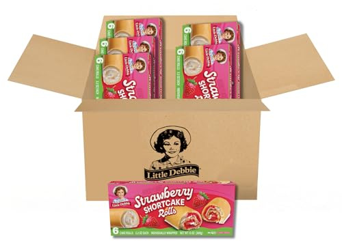 Little Debbie Strawberry Shortcake Rolls, 36 Individually Wrapped Cake Rolls (6 Boxes)