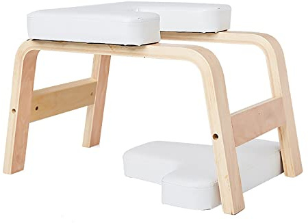 DnKelar Yoga Headstand Tabouret, Yoga Headstand Chair for Home, Yoga Tabouret, Yoga Chair Headstand, Headstand Chair, Inversion Chair, Yoga Handstand Banc (Blanc)