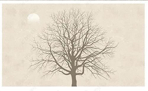 Papel De Pared 3D Papel Tapiz Arte Retro Gran Árbol Sol Papel Pintado Tela No Tejida Mural Decorativo 200x140cm