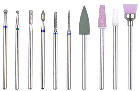 10pcs Punte per Fresa Unghie Punte Fresa Unghie Fresa per Unghie Punta Fresa Unghie Rimozione Gel Kit per Unghie