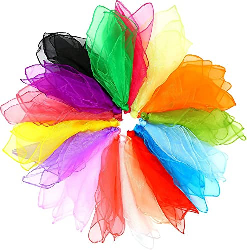 KOMUNJ 20 paños de malabares de colores en 20 colores para bebés, niños y adultos, 60 x 60 cm