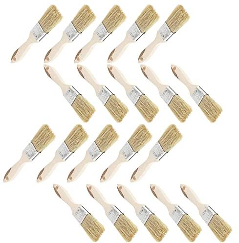 20 Pièces Pinceau à Peinture Avec Manche en Bois - Pour Vernis, Lasure, Murale et Meubles