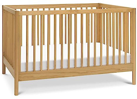 Davinci Birdie 3-in-1 Convertible Baby Crib - GREENGUARD Gold Certified Crib - Convertible Crib to Toddler Bed and Daybed - Baby Bed w/ 4 Adjustable Heights - Easy to Assemble Wooden Crib - Honey