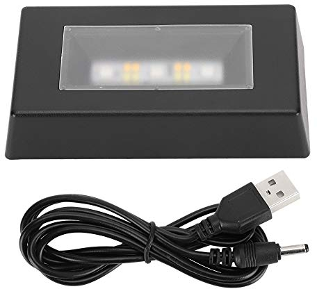 Lwuey LED Light Base for Crystal, 7 Color Changing Rectangular Display Pedestals Stand 3D Glass Art Flat Concave Artwork Diamond Top Surface Plate Ornaments Battery USB Power