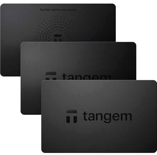 TANGEM Wallet - Secure crypto wallet - Reliable cold storage for Bitcoin, Ethereum, NFT and more coins - 100% offline hardware wallet, Black, Pack de 3, Tangem Wallet
