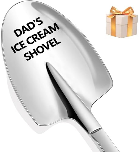 OSHLANT Dad's Ice Cream Shovel, Silver, Stainless Steel, 1 Spoon, Food-safe, Dishwasher-safe, Funny Dad Gift for Father's Day, Birthday, Christmas, Thanksgiving