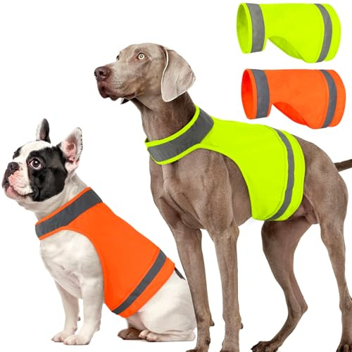 2 Pack Dog High Vis Vest, Blaze Safety Dogs Reflective Coat for Hunting
