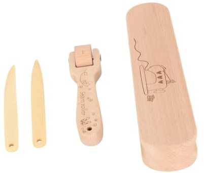 Tailors Clapper Seam Seam Roller Sy Tool Set Smidigt Pressa Sömmar öppna för Quiltning, Crafters, Miljövänligt trä och Bambu
