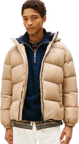 Tommy Jeans Cazadora acolchada Hombre Essential Down Jacket cálida, Beige (Coastal Taupe), XL