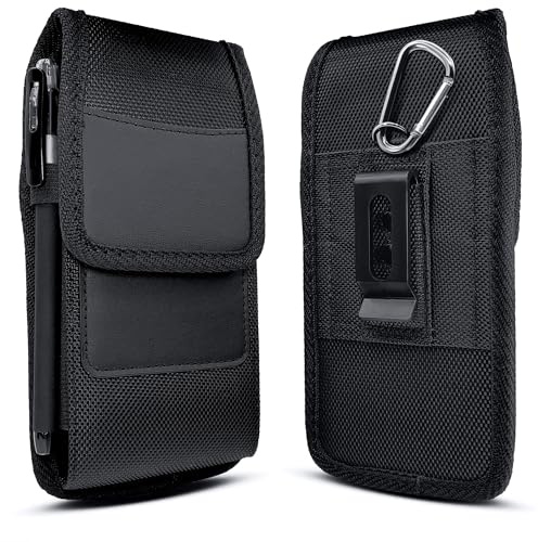Funda Movil Cinturon Bolsa para Teléfono Celular Cinturón Hombre Soporte Premium Protectora Universal Riñoneras Porta con Bloqueador RFID iPhone 15 14 13 12 Pro MAX 7 8 Plus, Samsung Galaxy S21