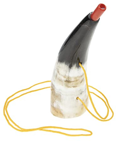 ibasenice Corno Vichingo in Corno di Bufalo Naturale, Tromba Leggera e Musicale per Ragazzo Ragazza, Strumento Rumoroso per Feste e Celebrations Colore Casuale