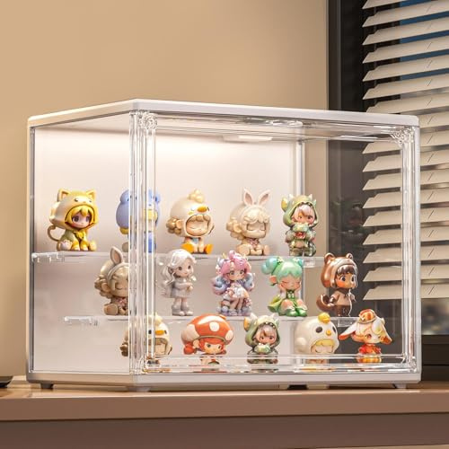 GUDEMAY Stapelbare Acryl Vitrine mit LED-Beleuchtung, Schaukasten