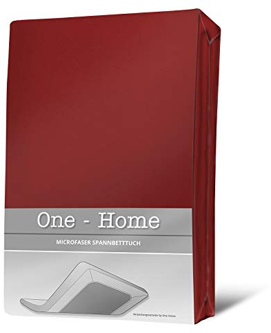 one-home Spannbettlaken rot 90x200 cm - 100x200 cm Microfaser Spannbetttuch