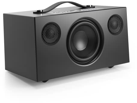 Audio Pro C5 MKII - Tragbarer Multiroom Lautsprecher mit Bluetooth & WiFi - Kabelloser Smart Speaker mit App-Steuerung für Air Play, Spotify Connect - Schwarz