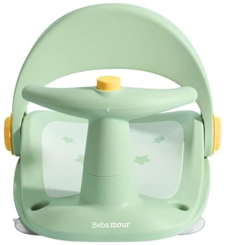 Bebamour Baby-Badesitz mit starkem Saugnapf, 3 Positionen, rutschfest, für Kleinkinder, 6–18 Monate,Green