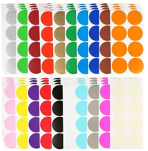 ZEFAN 640 Stück Klebepunkte, 50mm klebepunkte Bunt, Glue Dots, Runde Markierungspunkte, Punkte Aufkleber für Klassenzimmer, Büro, Zuhause, Klassifizierung, Kunst, DIY (20 Farben)