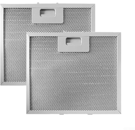 Dunstabzugshauben-Metall-Fettfilter, Dunstabzugshauben-Filter, 5-lagiger Aluminium-Mesh-Entlüftungsfilter für Küchenabzugshaube, Dunstabzugshaube, 400 x 300 x 9 mm, 1/2/4/6) (2 Stück)