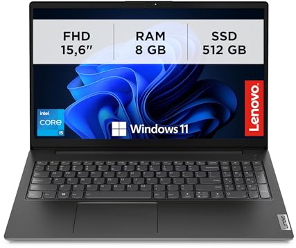 Lenovo - Notebook 15.6 Pollici V15 G4 IRU, Pc Portatile Professionale Windows 11 Pro, Intel Core I5-13420H, Ram 8GB DDR4, 512GB SSD NVMe - Laptop Grafica Intel UHD, Computer Audio Dolby, Schermo FHD